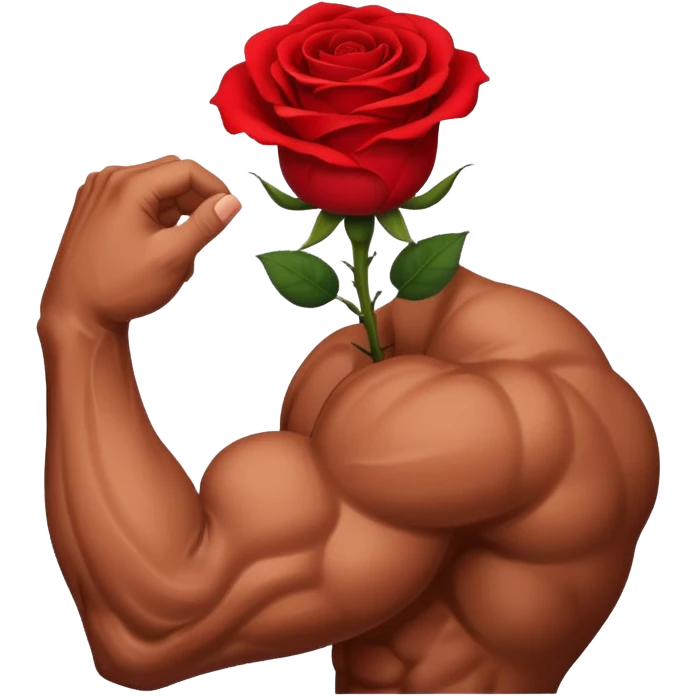 muscle arm with flower emoji