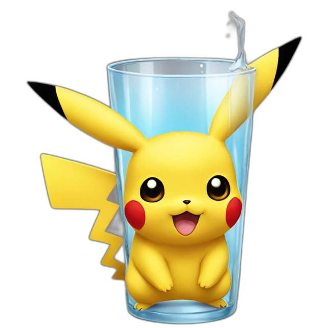 Pikachu avec une glass emoji