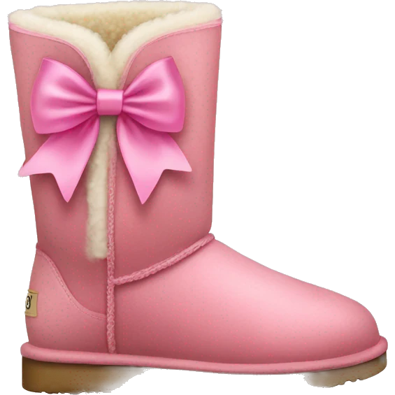 Ugg boot with a pink bow emoji