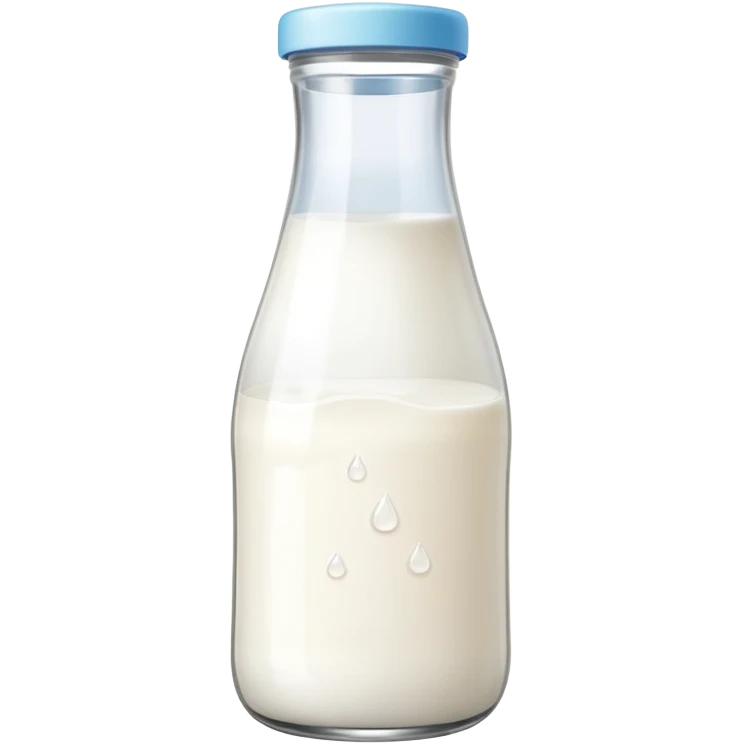 baby Milk bottle with measuring marks and milk drops emoji