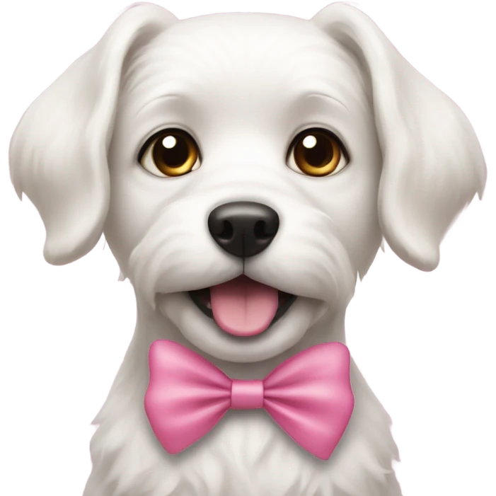 white dog with pink bow emoji