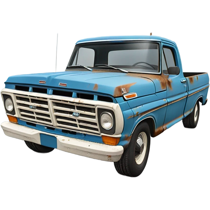 1969 ford f100 blue rust bucket emoji