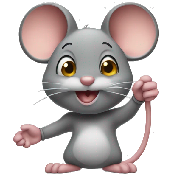 a mouse giving a show fringer emoji