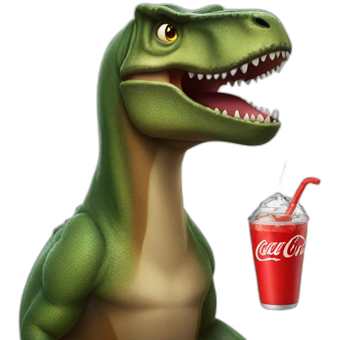 trex drinking coke emoji