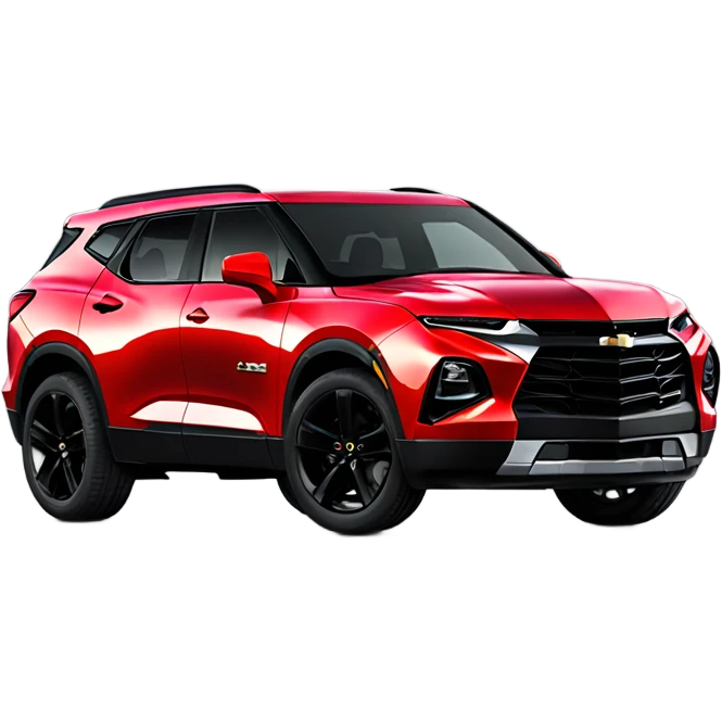 2020 Red Chevrolet Blazer with black wheels emoji