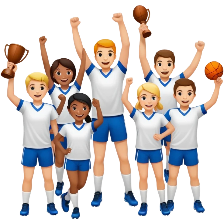 Community sports team celebrating emoji