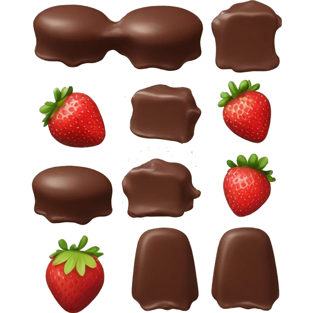 Chocolate covered Carmel and covered strawberries  emoji