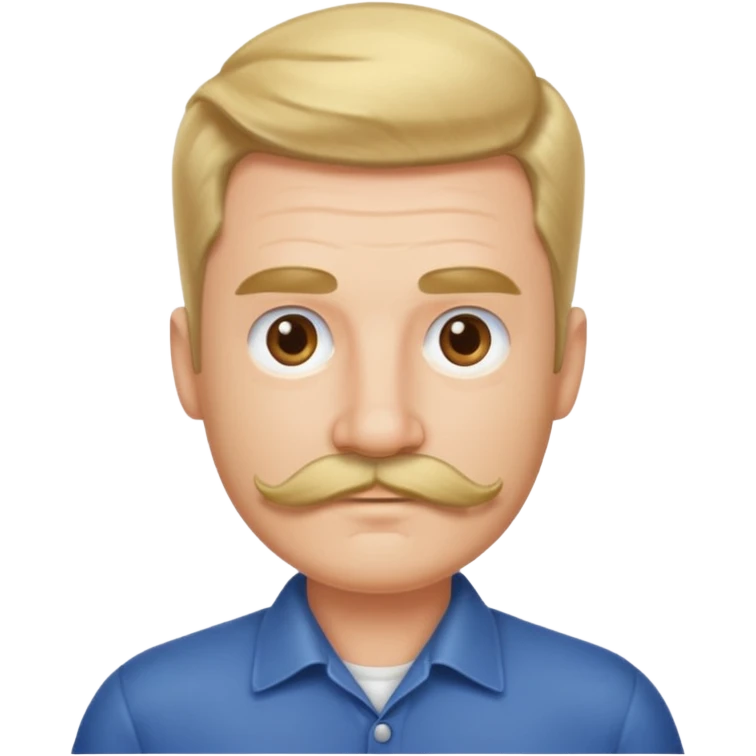 Brushed back hair and mustache  emoji