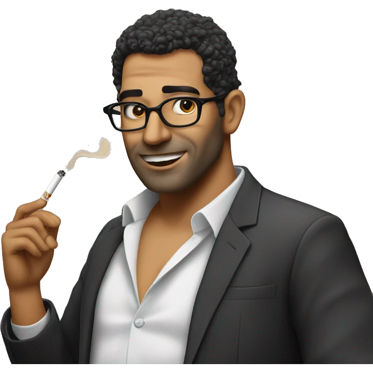 Yonatan Barak the stand-up artist with a cigarette emoji