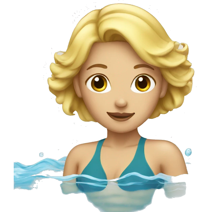 woman blonde swimming emoji