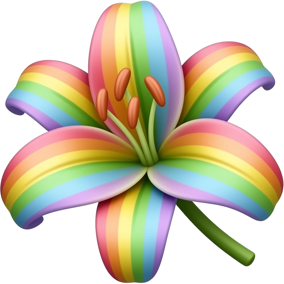 Rainbow lily flower emoji