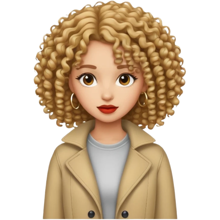 Stylish curly girl emoji