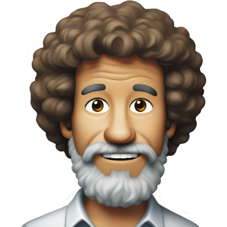 bob ross painting somtihng emoji