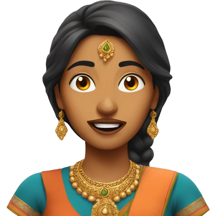 indian woman making wow face emoji
