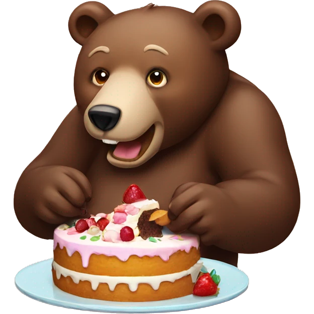bear eating cake  emoji