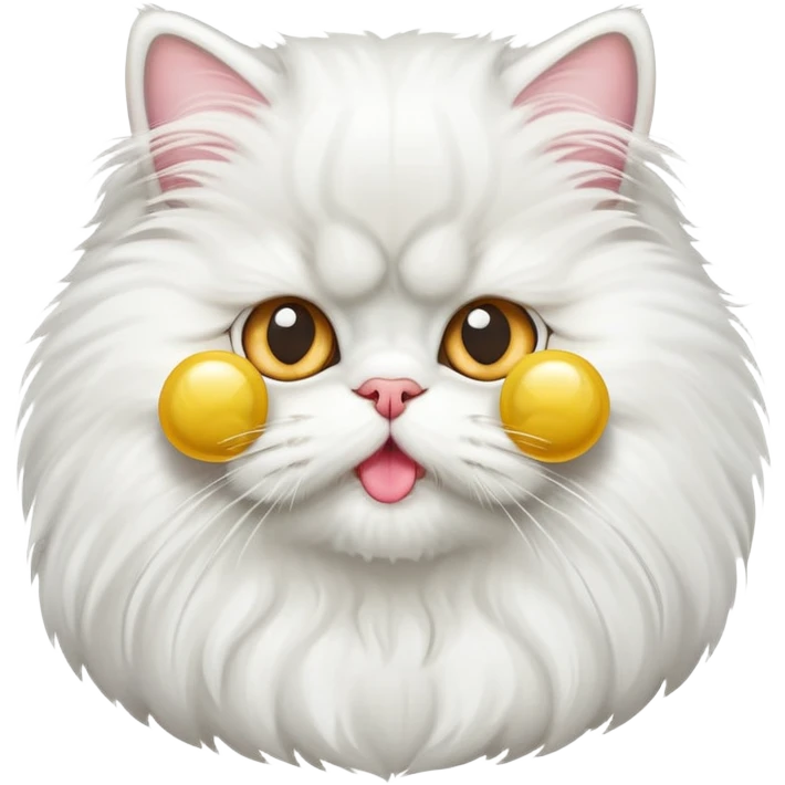 A Persian cat with a pacifier in its mouth emoji