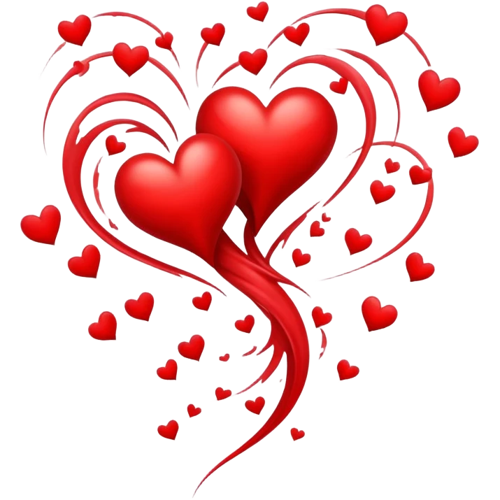 A tornado of red hearts swirling around each other emoji