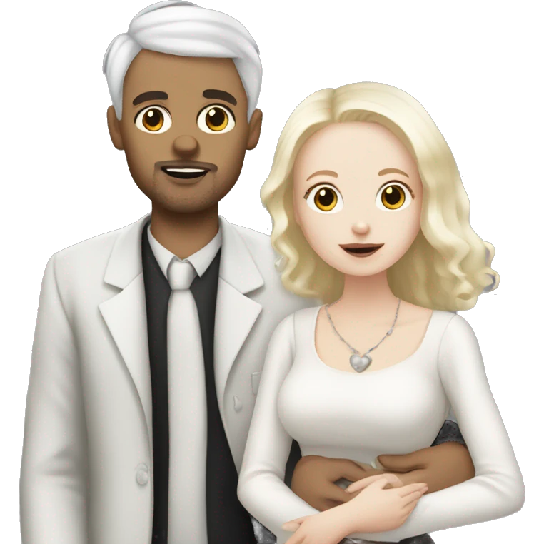 Gothic white wife white husband and light skin baby  emoji