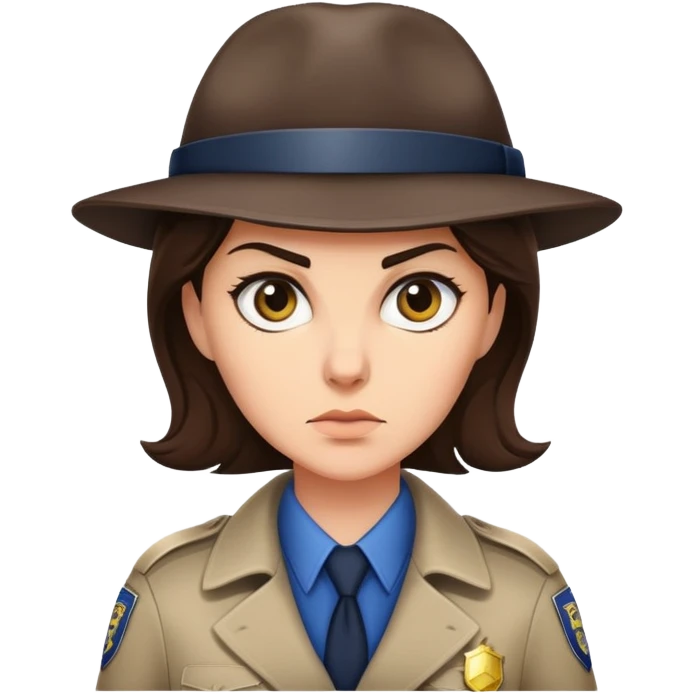 A brunet female detective emoji