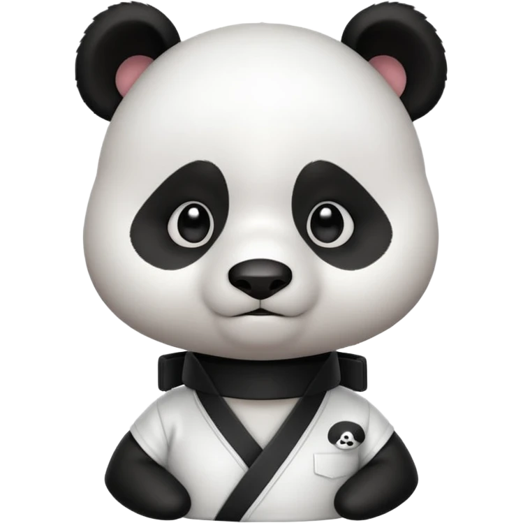 cute panda doing karate portrait, head and shoulders only, wearing white gi uniform, black belt visible, determined face, 3D cartoon, mobile game icon style, clean background, no text, no watermark
 emoji
