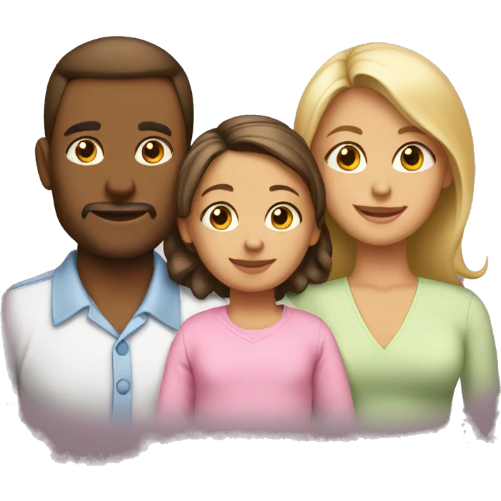 Husband, wife and little daughter infant emoji