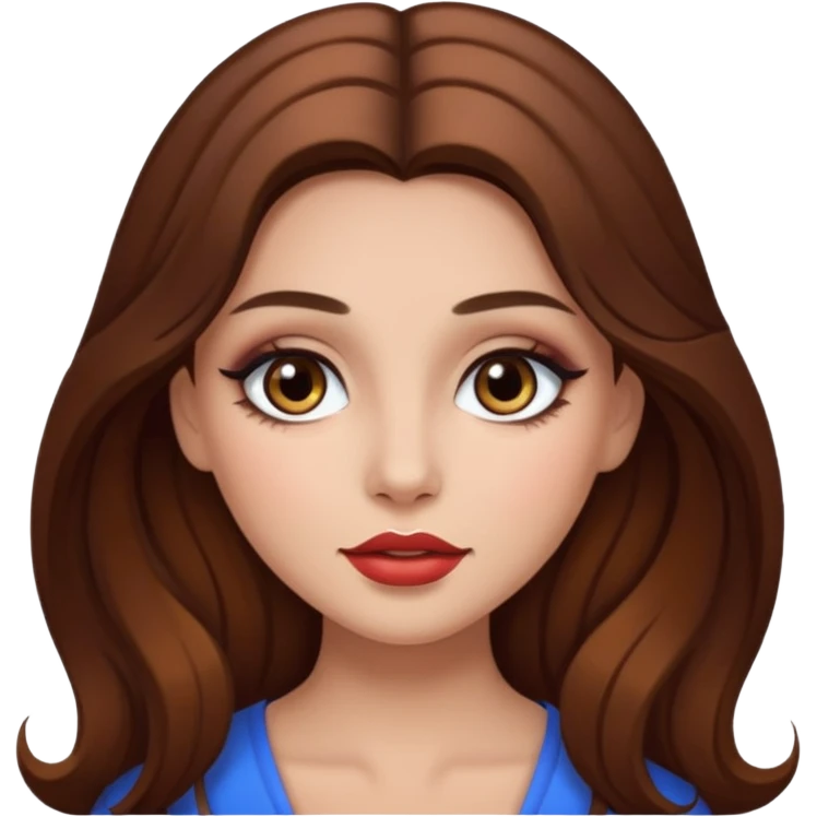 Girl with makeup and brown long hair emoji