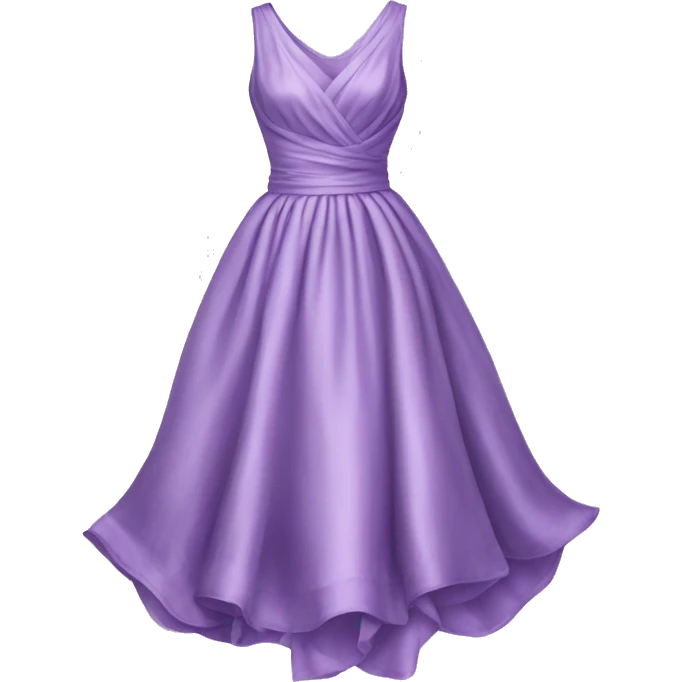Realistic silk lilac dress isolated emoji