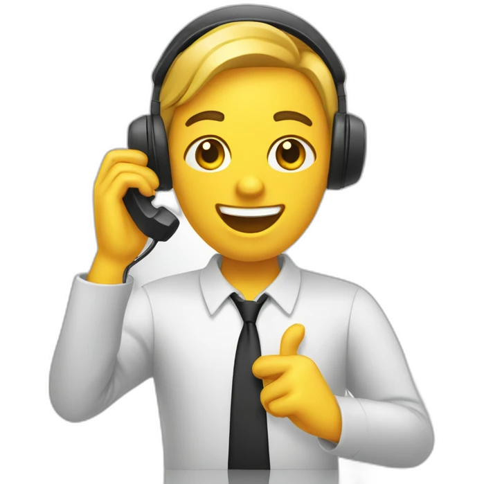 two call center agent singing on the phone emoji