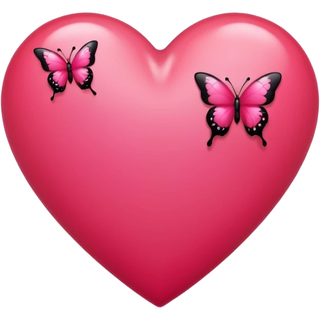 Really cool heart emoji for my sexy girlfriend that’s mainly  red & black. With just tiny hot pink butterflies on it.  emoji