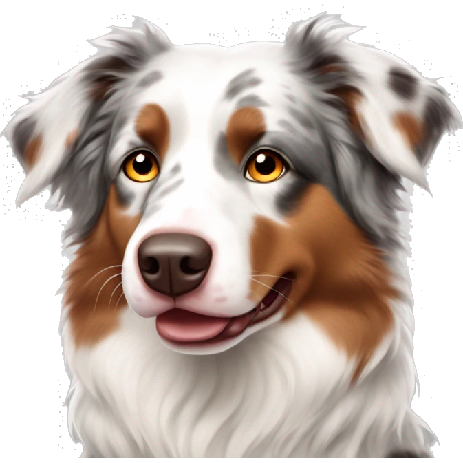 mostly white red australian shepherd merle  emoji