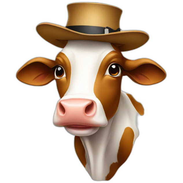 Cow with hat emoji
