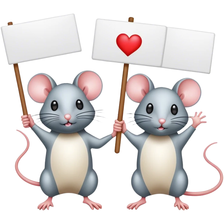 Transgenic mice with protest signs emoji