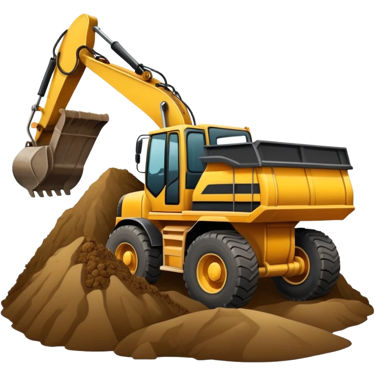 Excavator dirt dump truck emoji