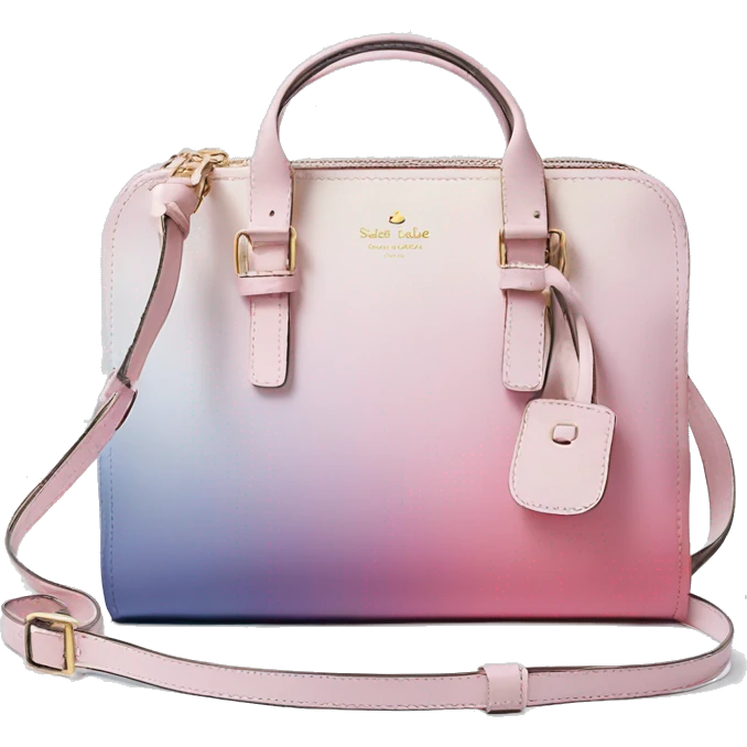 Realistic pastel ombre Kate Spade satchel purse without strap. emoji