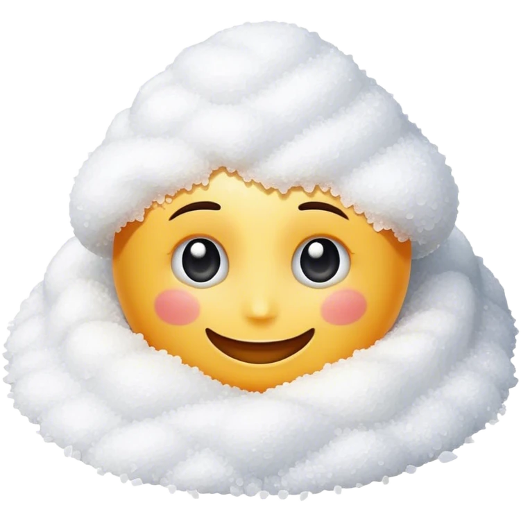 Happy face with a pile of salt emoji