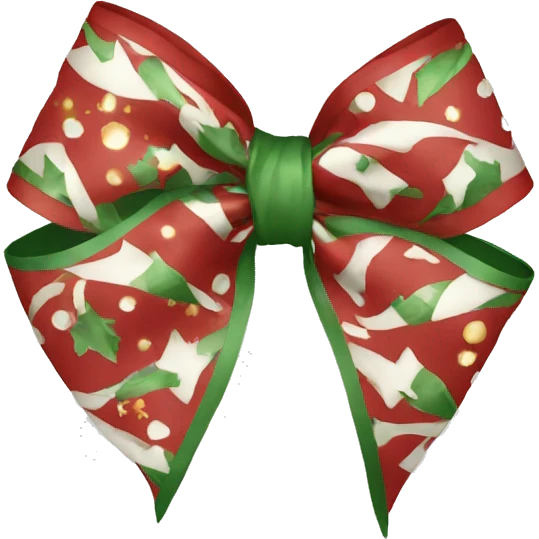 Bow with Christmas patterns  emoji