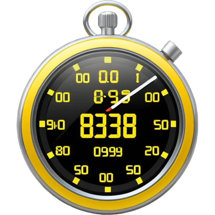 A futuristic stopwatch glowing yellow emoji