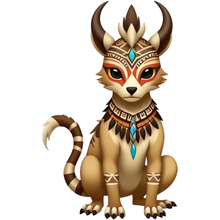 a colorful edgy cute vernid-fionbri-creature with tribal markings full body emoji