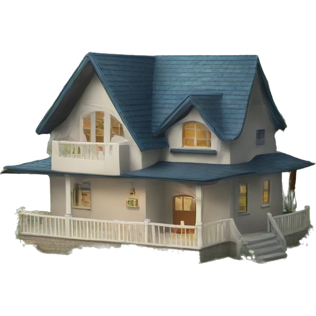 house with lake emoji