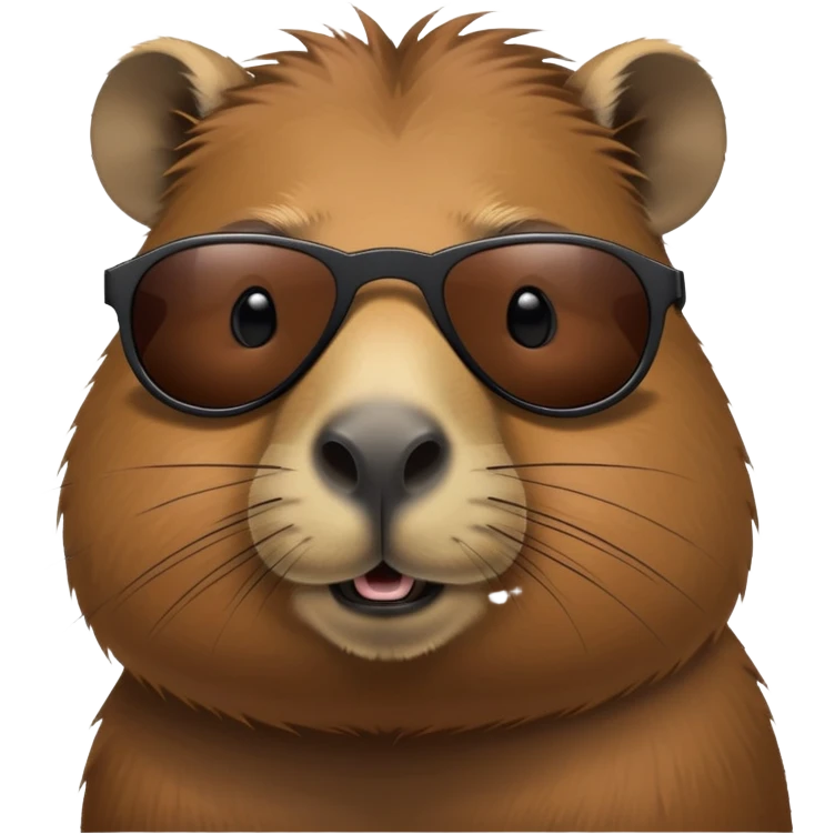 capybara with dark stylish sunglasses emoji