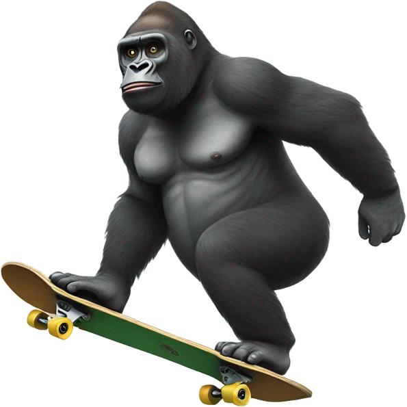 Gorilla skateboarding emoji