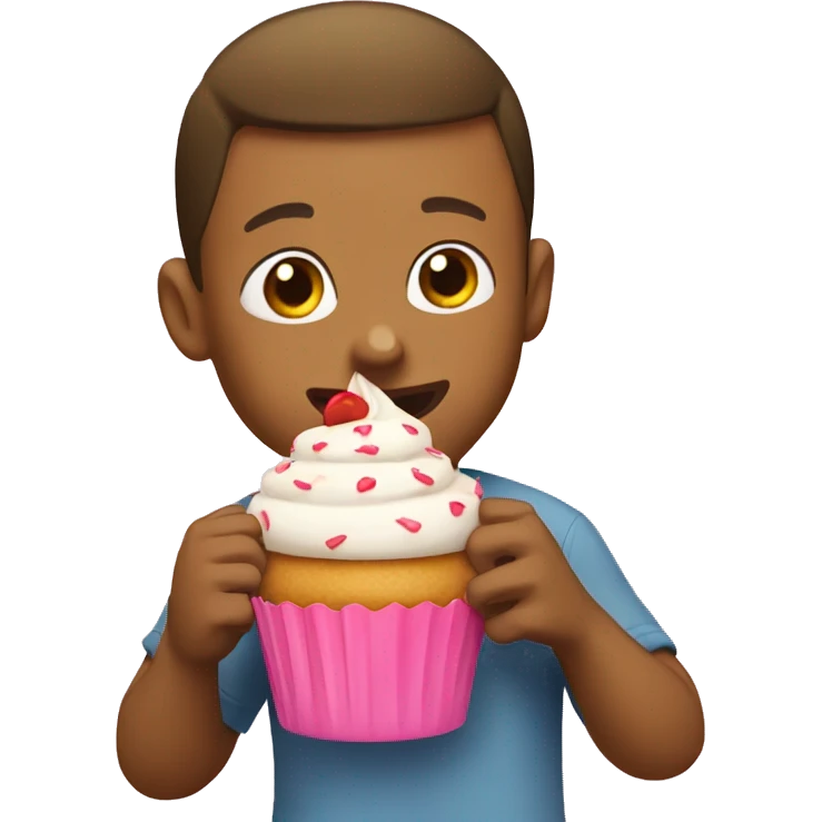 Mbappe eating a cupcake emoji