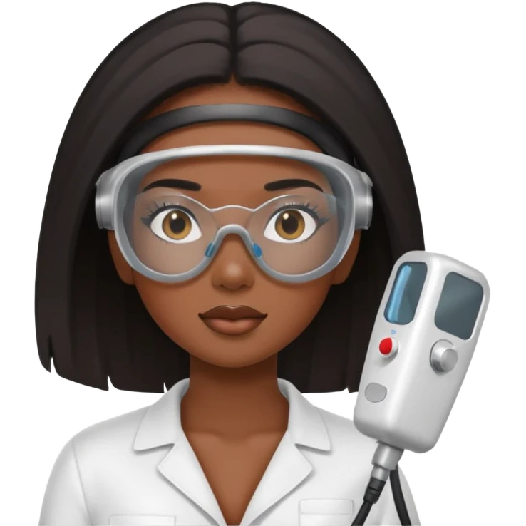 black girl doing laser hair removal emoji