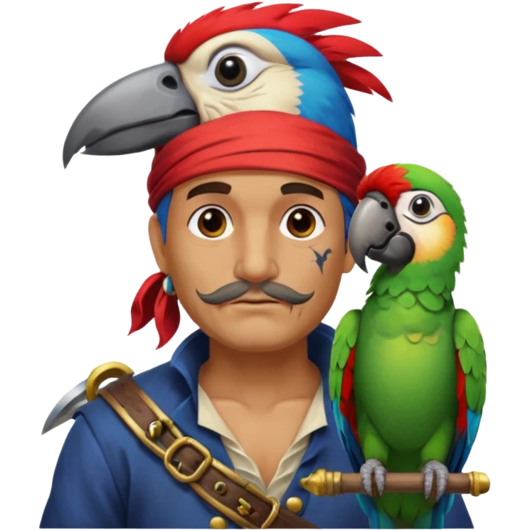 pirate and parrot emoji
