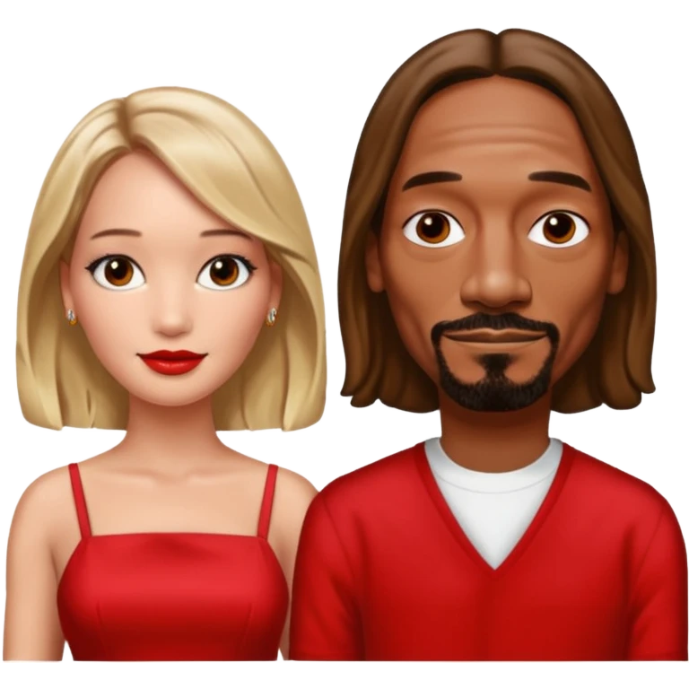  snoop dogg and Jennifer Lawrence in red dress emoji