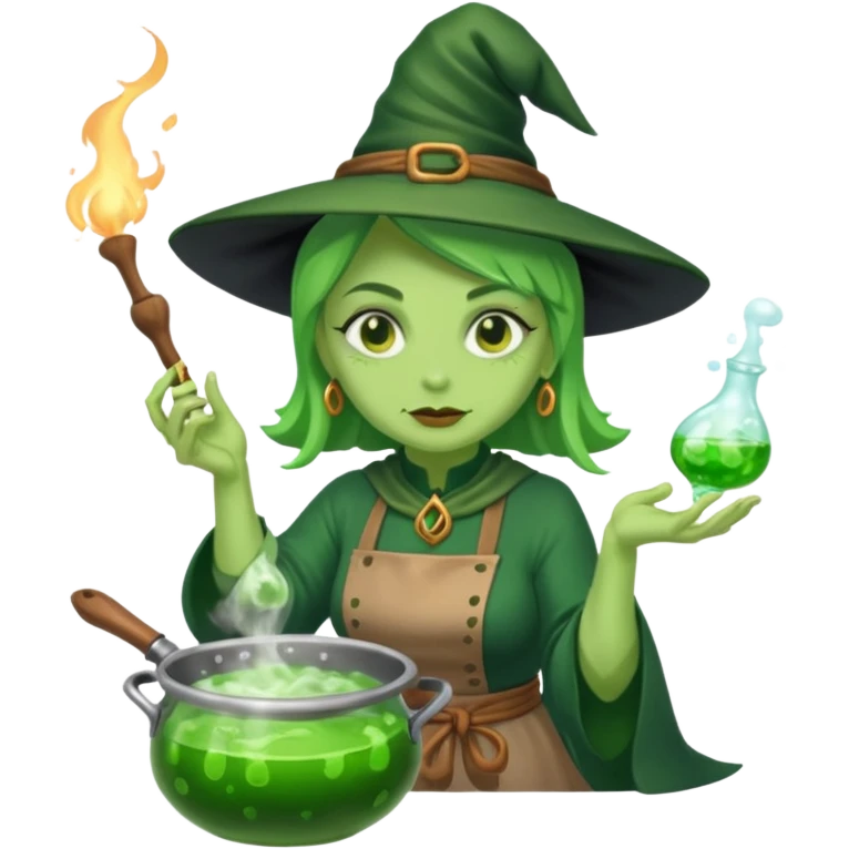 green witch cooking potion emoji