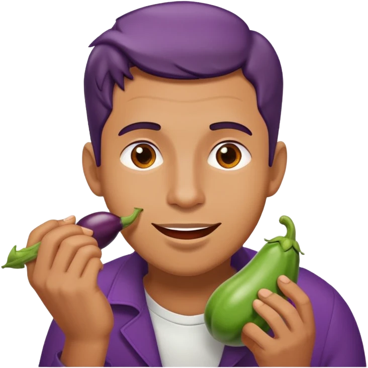 man eating eggplant  emoji