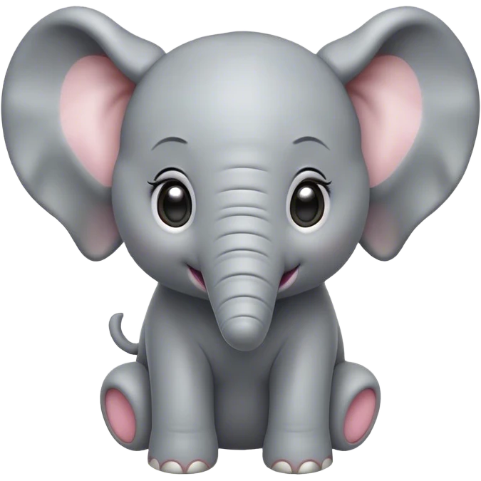 Cinematic Comical Baby Elephant Portrait Emoji, Head tilted dramatically with an exaggeratedly amused expression, featuring a striking soft gray hide with oversized, quirky ears and wide, expressive eyes full of playful disbelief, Simplified yet hilariously expressive features, highly detailed, glowing with a slightly sassy glow, high shine, dramatic yet playful, stylized with an air of cheeky mischief, bright and endearing, soft glowing outline, capturing the essence of a spirited and over-the-top baby elephant, so meme-worthy it feels like it could trumpet its way into internet fame instantly! emoji