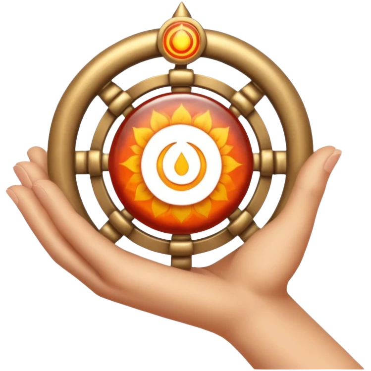 Make a emoji in which a finger taking sudarshan chakra emoji