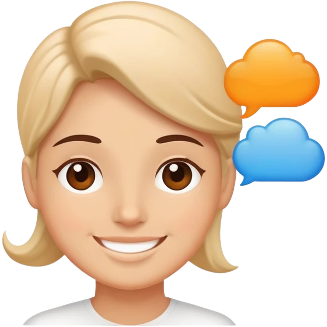 smiling face with balanced thought bubbles of work and relaxation emoji